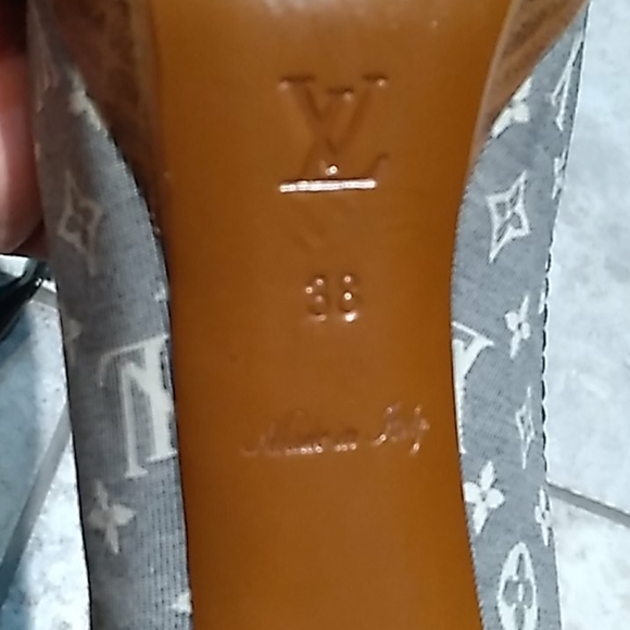 LOUIS VUITTON DENIM MONOGRAM HEELS SEXY  38 - Picture 3 of 9
